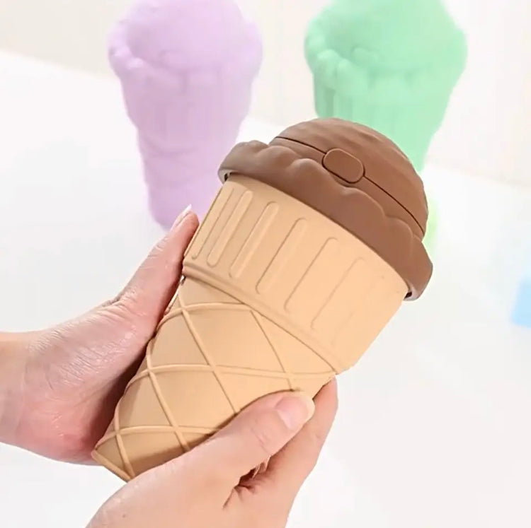 500ml Ice Cream Shape Water Bottles, Water Bottle with Straw, Cute Water Bottles with Adjustable Strap 500ml Ice Cream Shape Water Bottles, Water Bottle with Straw, Cute Water Bottles with Adjustable Strap